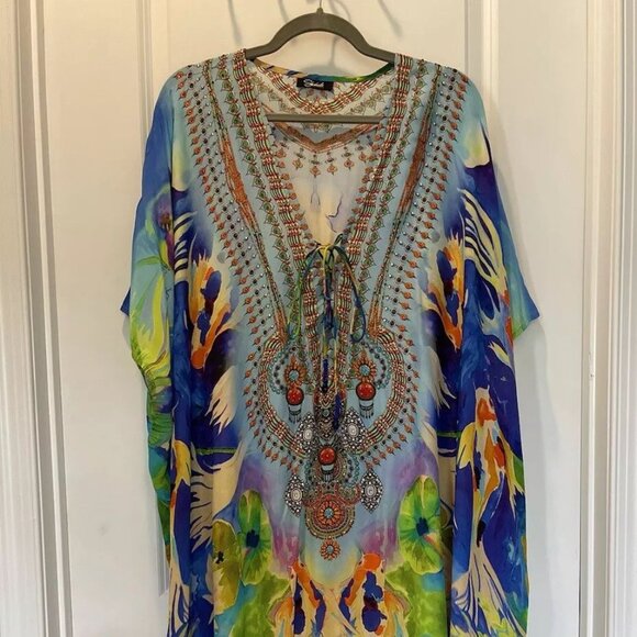 Shahida Parides Embellished Kaftan in Blue